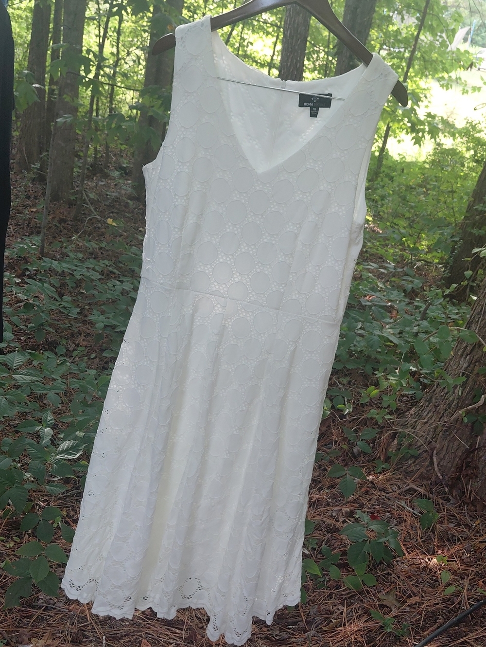 Ronni Nicole White Dress with Black Label